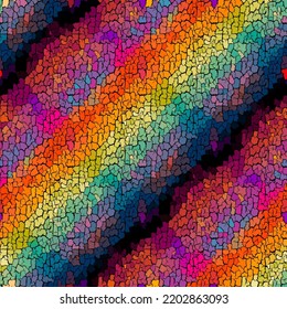Motif harmonieux grunge abstrait carré. Peindre des fissures grunge.
