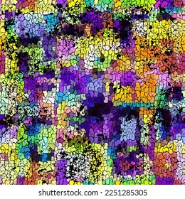 Seamless grunge abstract square pattern. Paint grunge cracks.