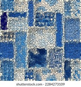 Seamless grunge abstract square pattern. Paint grunge cracks.