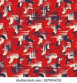 Seamless grunge backdrop with hand drawn abstract repeat colorful shapes
