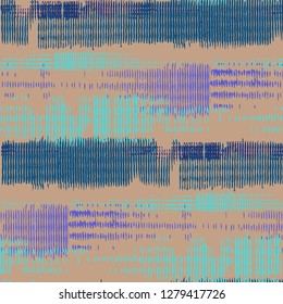 Seamless Grunge Background. Abstract Scratched Texture with Ragged Brushstrokes. Scribbled Grunge Rapport for Chintz, Curtain, Paper. Colorful Vector Background for your Design.