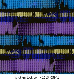 Seamless Grunge Background. Abstract Scratched Texture with Ragged Brushstrokes. Scribbled Grunge Motif for Dress, Curtain, Tablecloth. Colorful Vector Background for your Design.