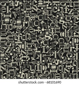 Seamless grunge background - alphabet