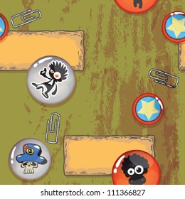 seamless grunge background with badges