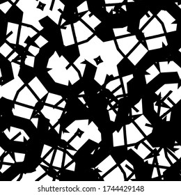 Seamless grunge background. Black and white grunge texture. Monochrome abstract template