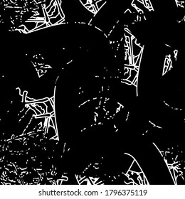 Seamless grunge background. Black and white grunge texture. Monochrome abstract template