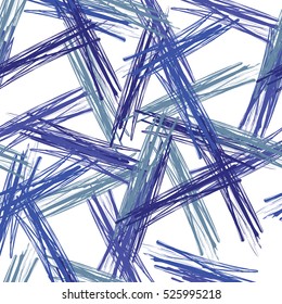 Seamless grunge background of blue brushes. Vector illustration