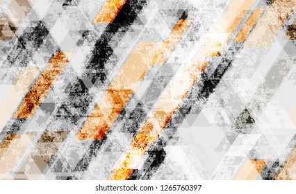 Seamless Grunge Background with Geometric Shapes. Cracked Technology Pattern.  Dirty Grunge Style Background. Camouflage Clothes Pattern.