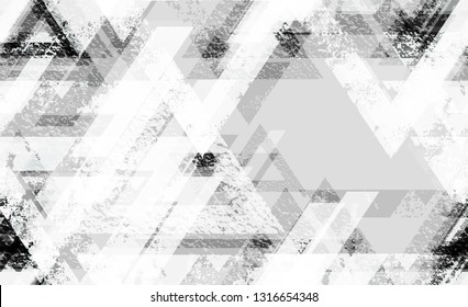 Seamless Grunge Background with Geometric Shapes. Cracked Technology Pattern.  Dirty Grunge Style Background. Urban Clothes Pattern Design.