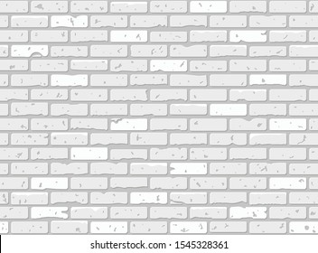 Seamless grunge brick wall texture. realistic white brick wall background. pattern for interior design. vector illustration