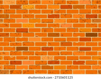 Textura de pared de ladrillo grunge sin costuras. Ilustración vectorial.
