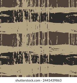 Seamless Grunge Camouflage Distressed Ancient Paint Backdrop. Old Continuous Dry Repeat Brush, Seamless Print. Military Grunge Endless Abstract Vector Splash Effect. 
