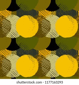 Seamless Grunge circular texture. Abstract round endless pattern. EPS10 vector. swatch included.