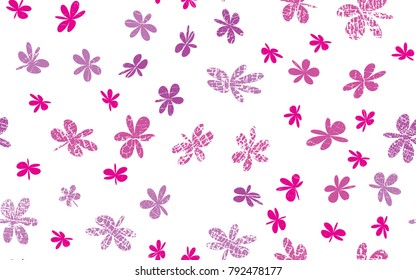 Seamless Grunge Daisy Flower Abstract Vector Background, Grunge Brush Strokes, Art Abstract Pattern Background, Old Grunge Graphics Style