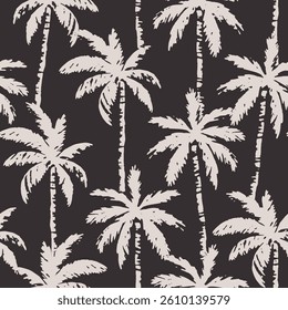 SEAMLESS GRUNGE DISTRESSED HAND PAINTED FERN PALM FLORAL PATTERN SWATCH