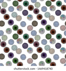 Seamless grunge dots modern pattern. Geometry circle fabric sample. Abstract vector illustration