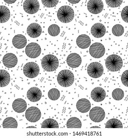 Seamless grunge dots modern pattern. Geometry circle fabric sample. Abstract vector illustration