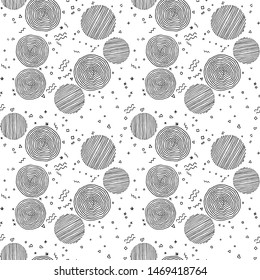 Seamless grunge dots modern pattern. Geometry circle fabric sample. Abstract vector illustration