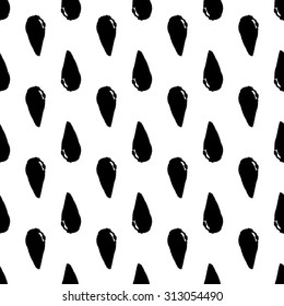 Seamless grunge drop ink pattern. Hand painted stains with rough edges. Vector illustration. Pattern in the swatches panel.