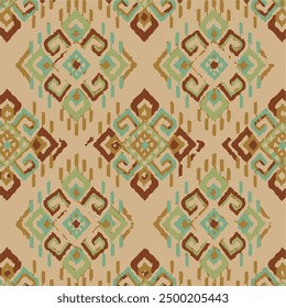 Seamless grunge ethnic pattern,ikat pattern,all over pattern,indian traditional
