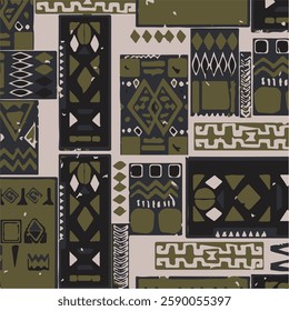 Seamless grunge ethnic pattern,ikat pattern,geomatric.