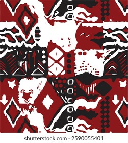 Seamless grunge ethnic pattern,ikat pattern,geomatric.