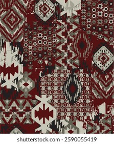 Seamless grunge ethnic pattern,ikat pattern,geomatric.