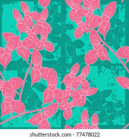 seamless grunge floral pattern