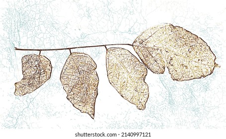 Seamless grunge leaf texture pattern. Vintage leaf texture pattern on white background.