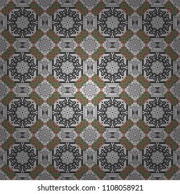 Seamless grunge micro vector print. Geometric abstract mosaic seamless pattern with tiles and simple shapes in black, green and gray colors for fashion. Abstract dynamic retro tiles background.