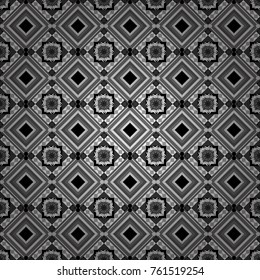 Seamless grunge micro vector print. Geometric abstract mosaic seamless pattern with tiles and simple shapes in black, white and gray colors for fashion. Abstract dynamic retro tiles background.