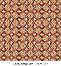 Seamless grunge micro vector print. Geometric abstract mosaic seamless pattern with tiles and simple shapes in gray, yellow and pink colors for fashion. Abstract dynamic retro tiles background.