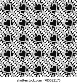 Seamless grunge micro vector print. Geometric abstract mosaic seamless pattern with tiles and simple shapes in black, white and gray colors for fashion. Abstract dynamic retro tiles background.