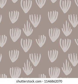 Seamless grunge pattern. Abstract floral print. Brush hand drawn texture