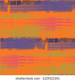 Seamless Grunge Pattern. Abstract Scratched Texture with Ragged Brushstrokes. Scribbled Grunge Rapport for Wallpaper, Fabric, Print. Colorful Vector Background for your Design.