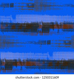 Seamless Grunge Pattern. Abstract Scratched Texture with Ragged Brushstrokes. Scribbled Grunge Rapport for Chintz, Linen, Paper. Colorful Vector Background for your Design.