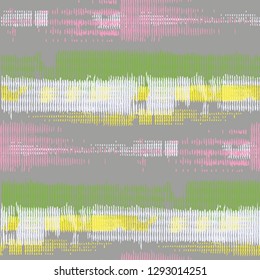 Seamless Grunge Pattern. Abstract Scratched Texture with Ragged Brushstrokes. Scribbled Grunge Pattern for Linen, Paper, Tablecloth. Colorful Vector Background for your Design.