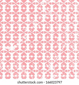 Seamless grunge pattern background, hearts, flower, pink.Template frame design. Vintage pattern.Can be used for packaging,invitations cards, productions, decoration.  