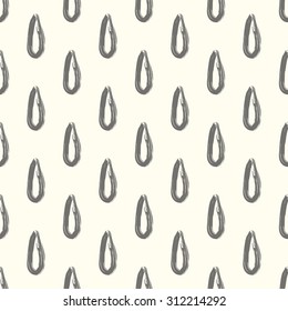 Seamless grunge pattern. Brush strokes hand drawn texture. Small grey drops on cream background