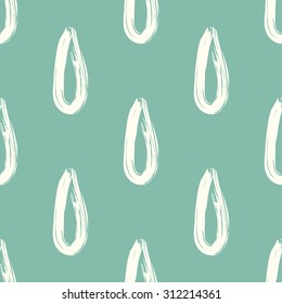 Seamless grunge pattern. Brush strokes hand drawn texture. White drops on mint