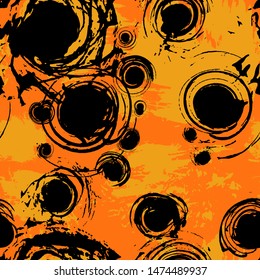 Seamless grunge pattern created by hand drawn brush strokes and spots for printing, web-design, textile, wrapping paper