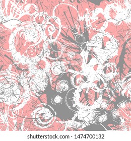 Seamless grunge pattern created by hand drawn brush strokes and spots for printing, web-design, textile, wrapping paper