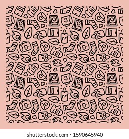 Seamless grunge pattern on a hygge theme
