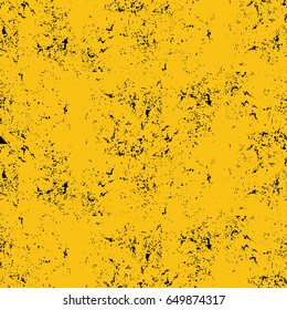 Seamless grunge pattern with small scratches, drops, dots, dust, fading. Urban design. Vector illustration. Orange and black color
