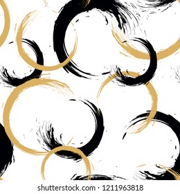 Seamless grunge ring pattern. (Vector illustration)