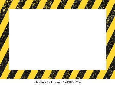 Seamless grunge security yellow black diagonal stripes. Safety danger signs.Warn Caution symbol. Isolated on white background.	
