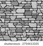 Seamless Grunge Stone Brick Wall Texture. Vector Illustration.