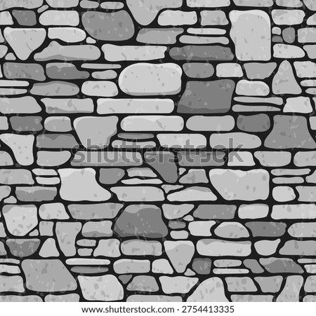 Seamless Grunge Stone Brick Wall Texture. Vector Illustration.