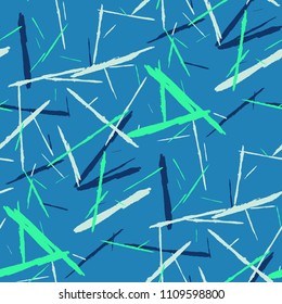 Seamless Grunge Stripes.
 Abstract Scratched Texture with Brush Strokes. Scribbled Grunge Rapport for Chintz, Calico, Swimwear. Retro Vector Background with Stripes