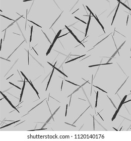 Seamless Grunge Stripes.
 Abstract Scratched Texture with Dry Brush Strokes. Scribbled Grunge Pattern for Cloth, Shirt, Dress. Retro Vector Background with Stripes